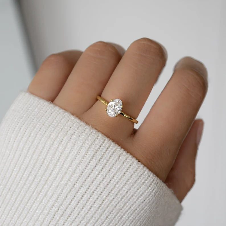 Cubic Zirconia Oval Cut Ring