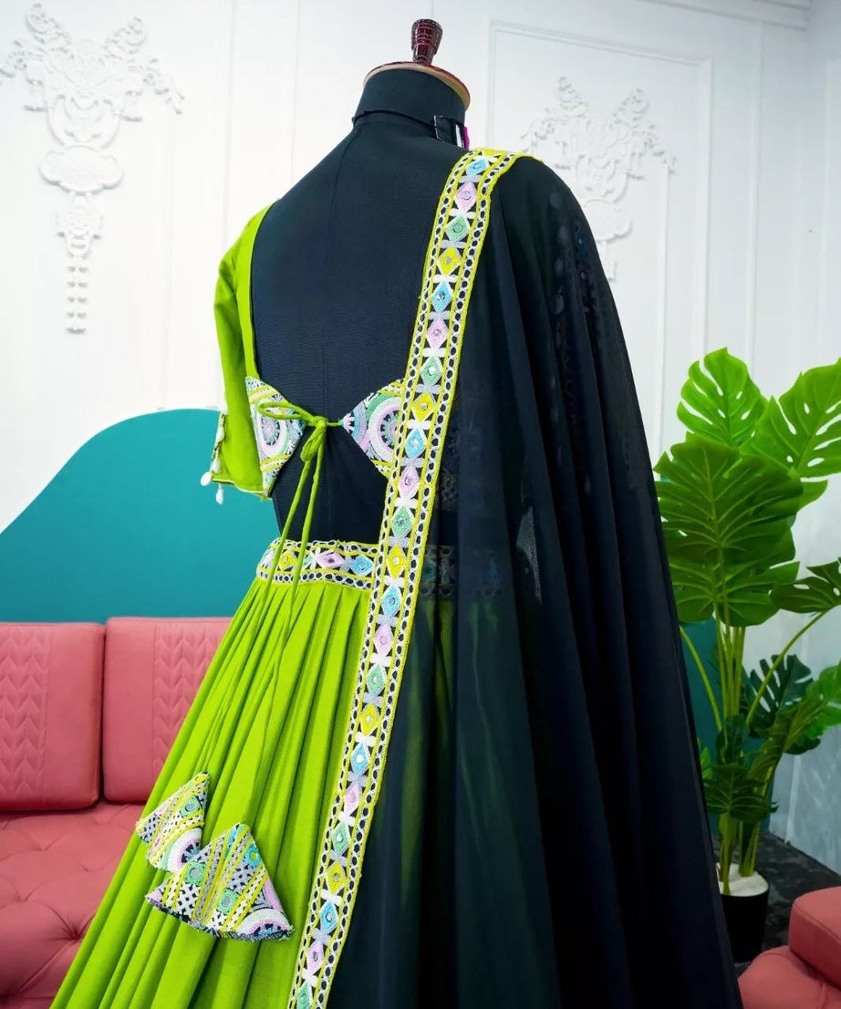 Indian Rayon Lehenga Blouse & Dupatta