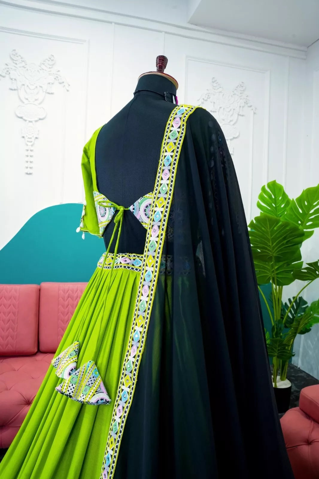 Indian Rayon Lehenga Blouse & Dupatta