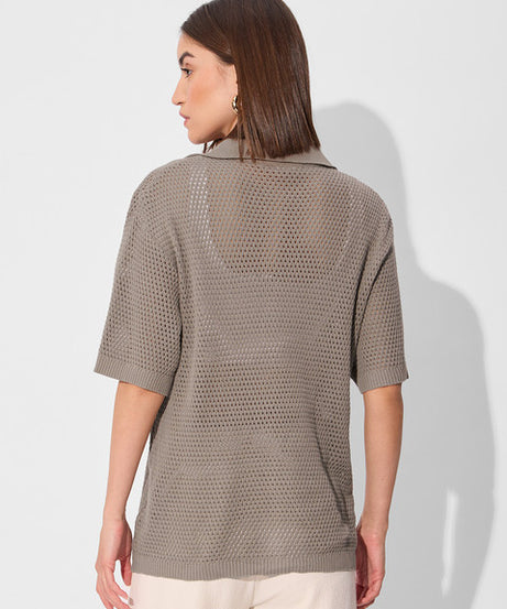 Open Knit Milano Women Boyfriend Shirts