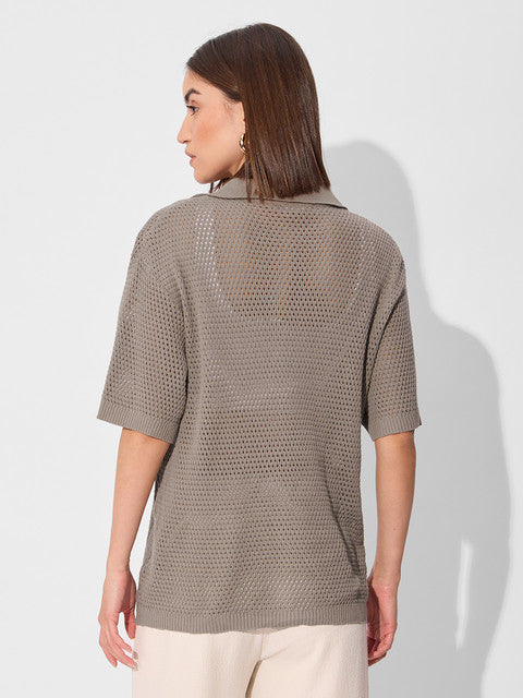 Open Knit Milano Women Boyfriend Shirts