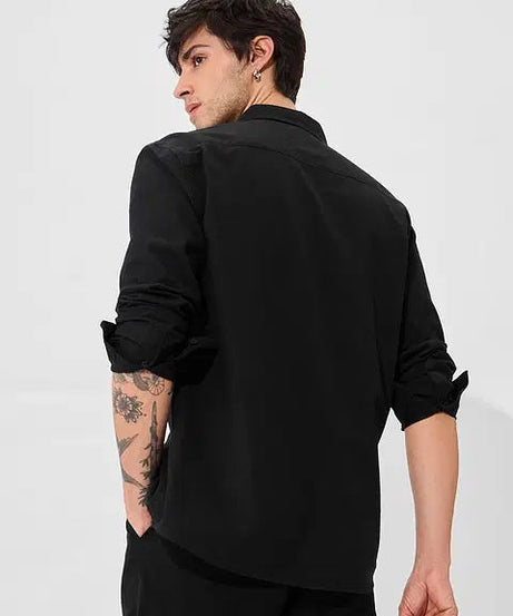 Cotton Linen Midnight Black Shirts