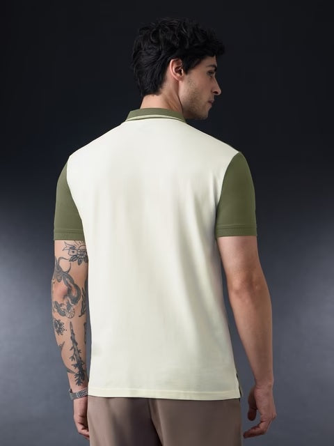 Colourblock Polo Matcha Zipper Polos