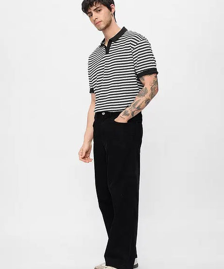 Jacquard Polo Monochrome Oversized Polos tshirt