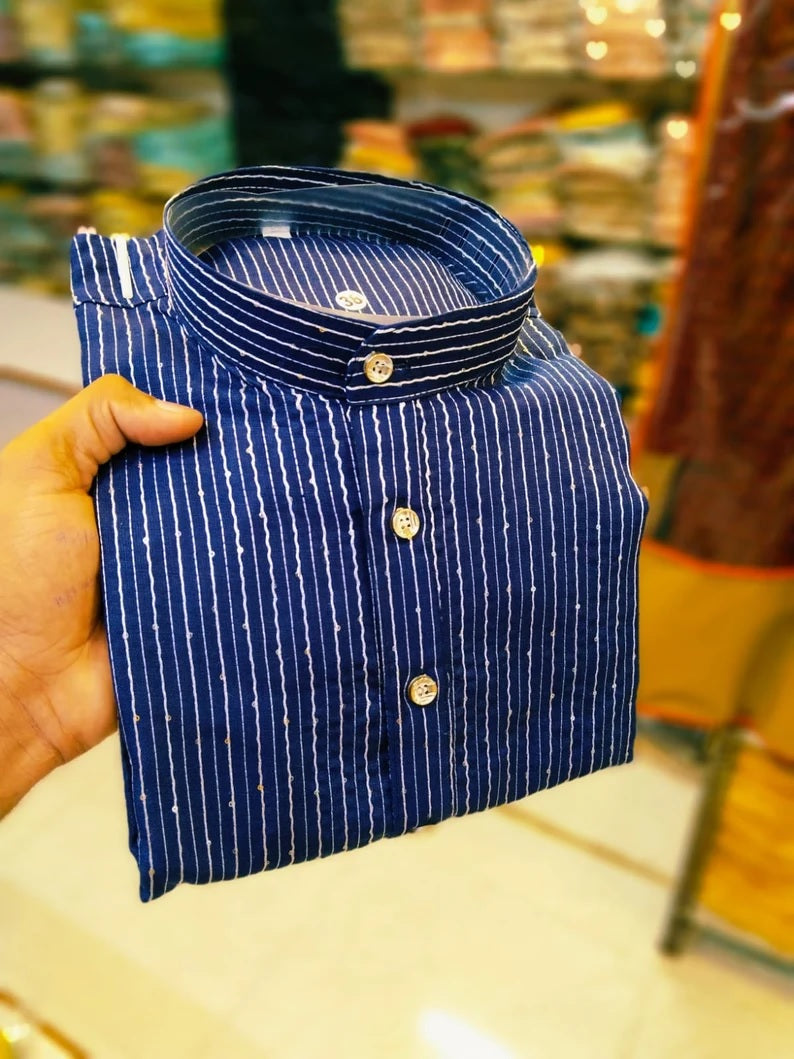 Men's Crossed Kurta Pajama Set For Men's