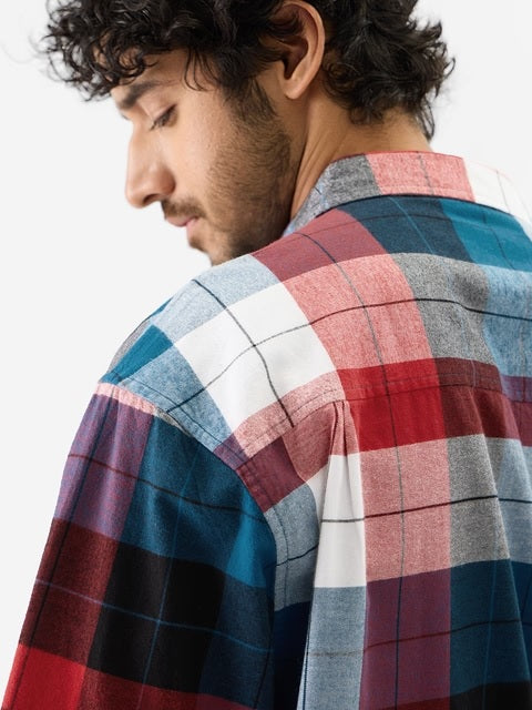 Plaid  Black, Blue and Red Men Relaxed Shirts