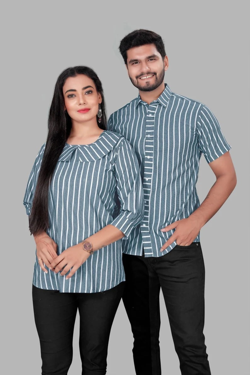 Tunic Top & Shirt  Cotton Couple Combo Set