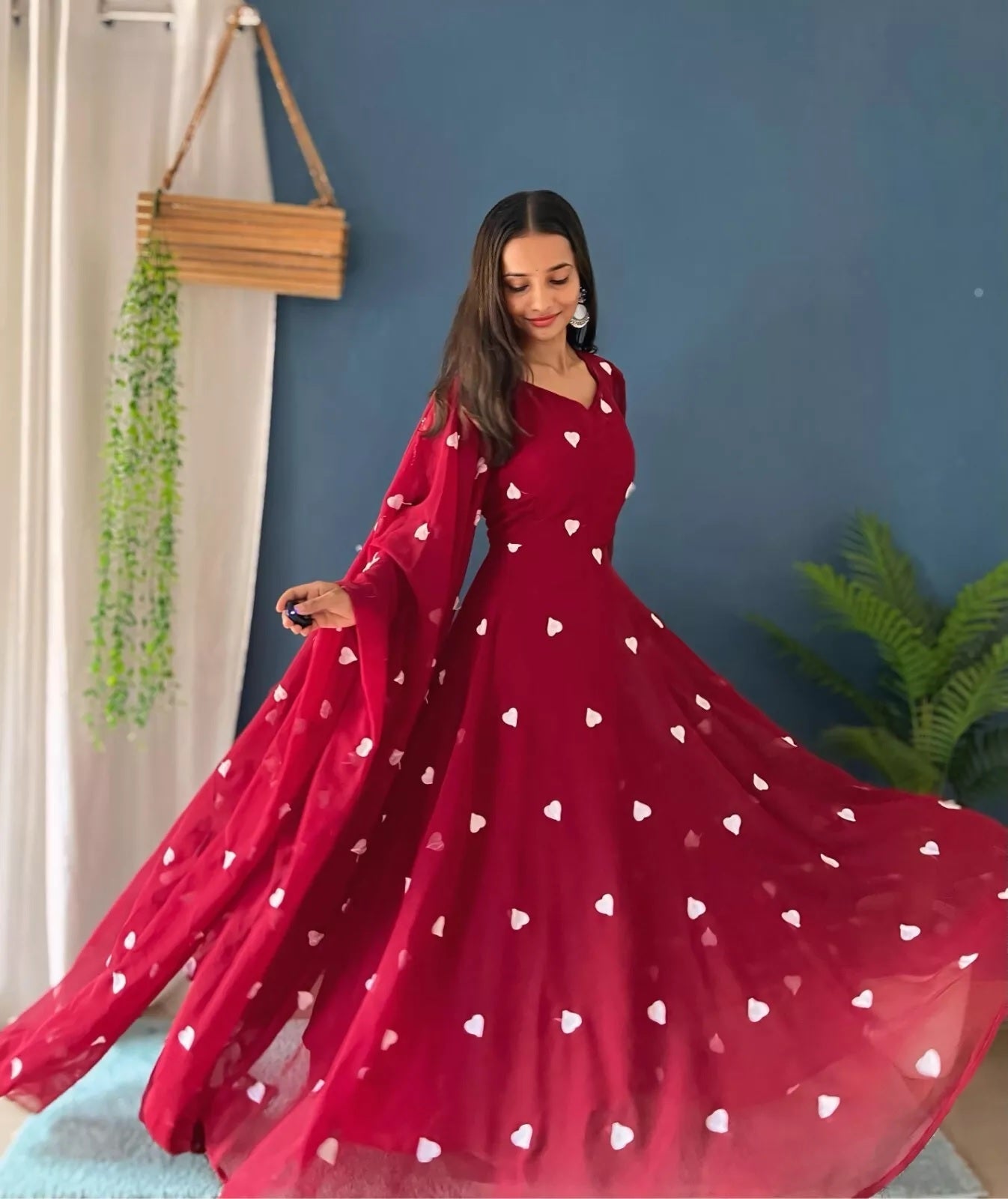 Faux Georgette Anarkali Gown Bottom & Dupatta