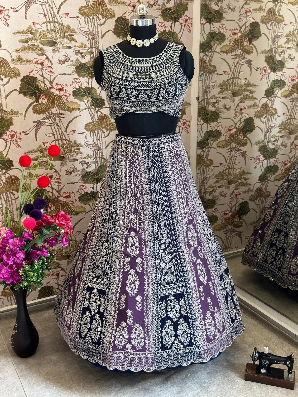 Georgette With Embroidery Sequence Design Work Designer Lehenga