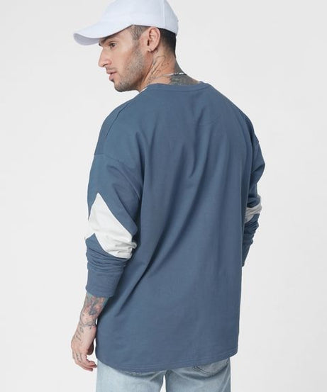 Captain America Colourblock Oversized Full Sleeve T-Shirts