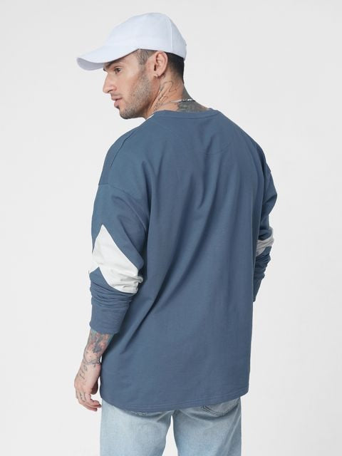 Captain America Colourblock Oversized Full Sleeve T-Shirts