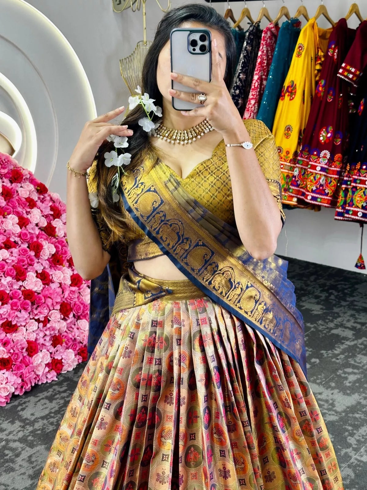 Designer Banarasi Zari With Silk Lehenga Blouse Dupatta