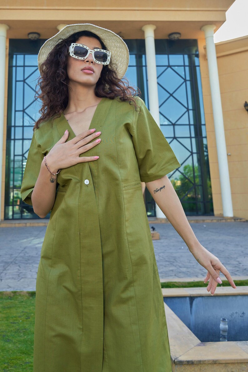 Linen Women Onepiece Dress