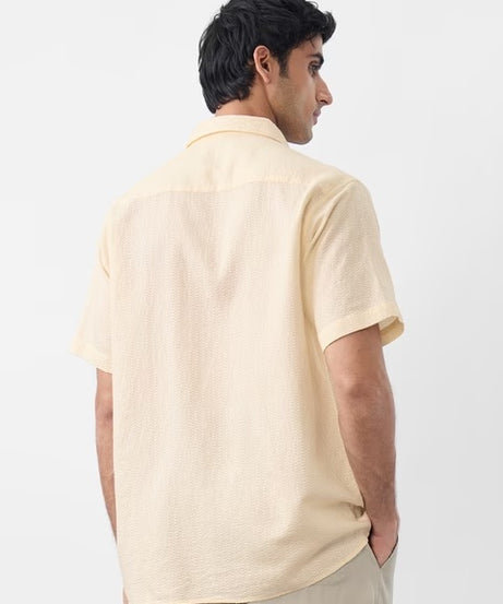 Textured Shirt Ivory Men Textured Shirts