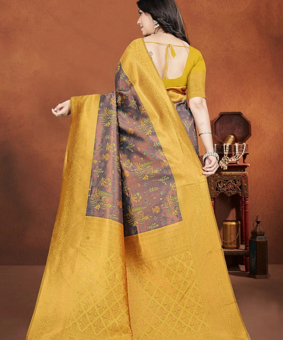 Premium Pure Zari Silk Beautiful Traditional Saree With Blouse