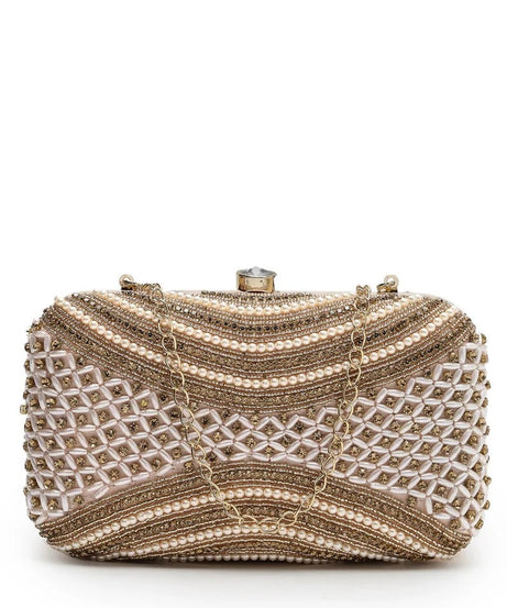 Adorn Embellished Faux Silk Clutch