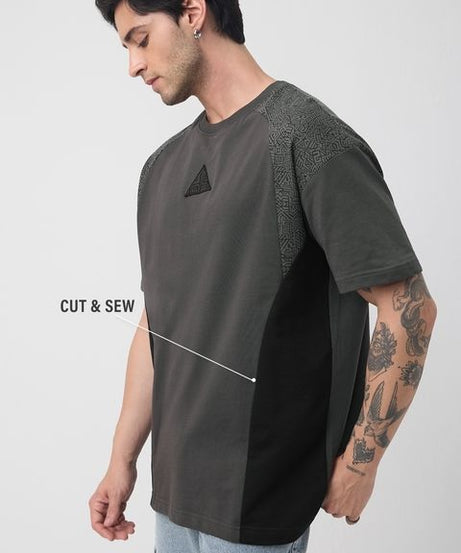 Aztec Grey Oversized T-Shirts