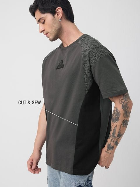 Aztec Grey Oversized T-Shirts