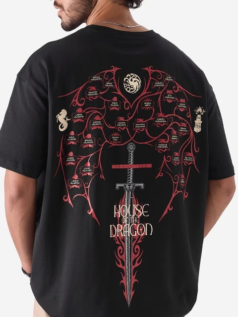 House of the Dragon Family Tree Oversized T-Shirts