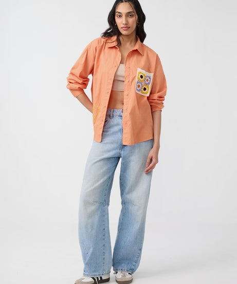 Coral Rose Women Boyfriend Shirts
