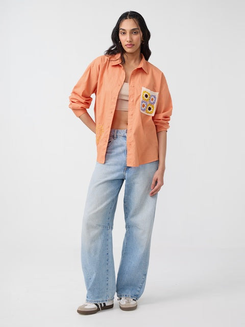 Coral Rose Women Boyfriend Shirts