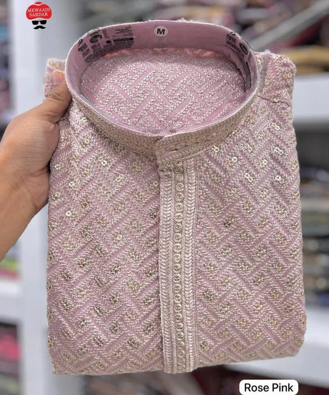 Men's FullStitched Premium Rayon Wedding Special Kurta Pajama Set