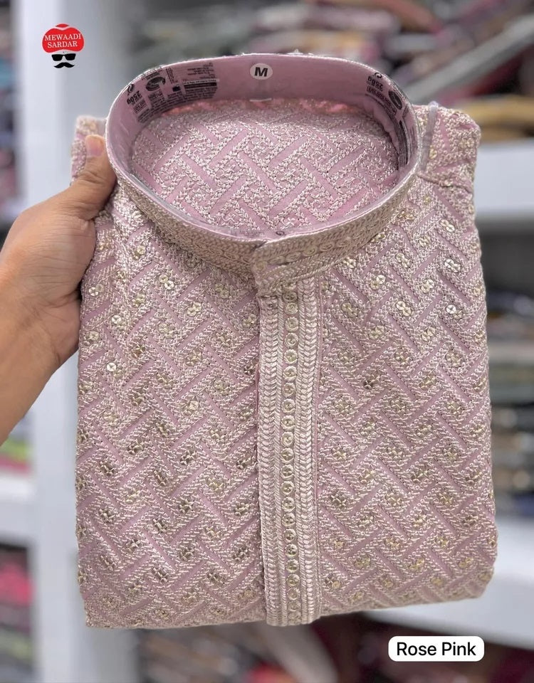 Men's FullStitched Premium Rayon Wedding Special Kurta Pajama Set