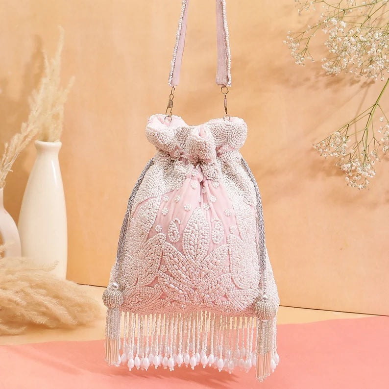 Designer Pearl Embroidered Potli Bag