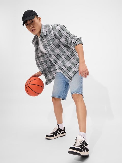 Plaid Fern Grid Men Relaxed Shirts