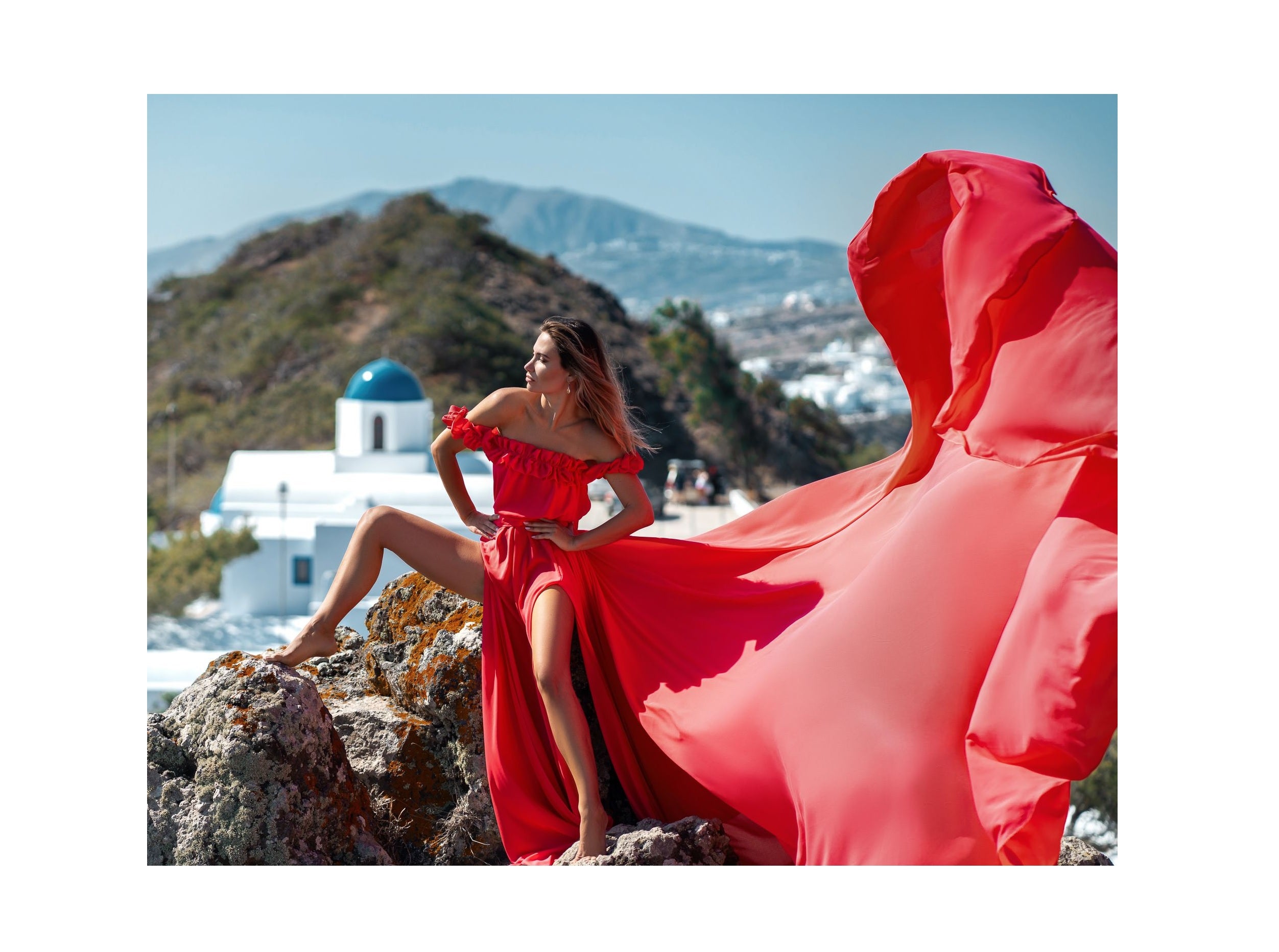Long Flying Dress for Photoshoot - Flowy Long Train Dress for Engagement Photoshoot