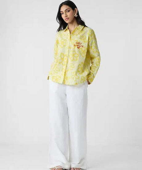 Hello Sunshine Women Boyfriend Shirt