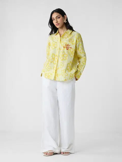 Hello Sunshine Women Boyfriend Shirt