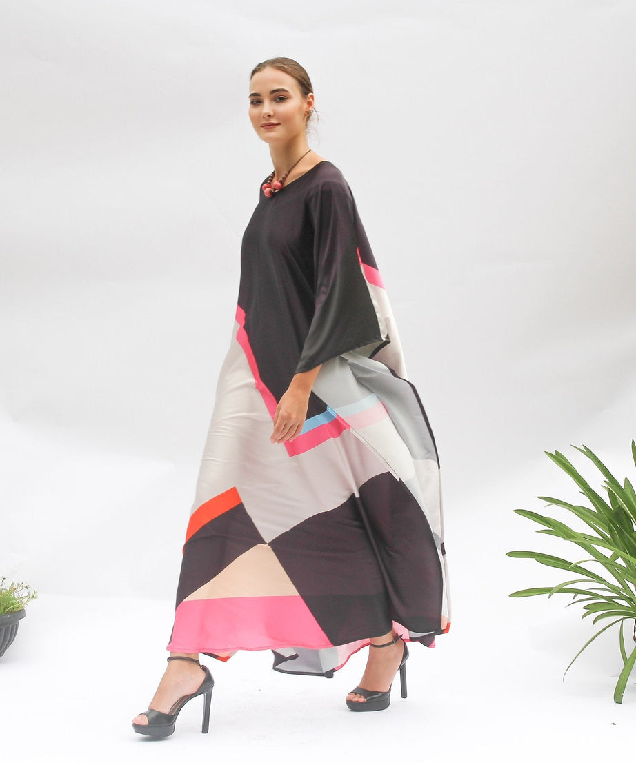 Luxury Soft Satin Slik Kaftan, Casual Wear Caftan For Women's