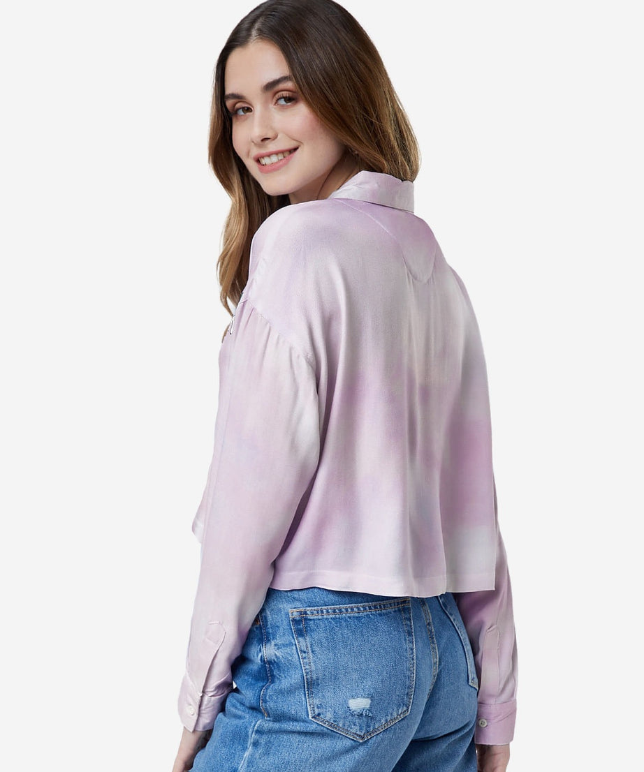 Stay Groovy Tie Dye Women Boxy Fit Shirts