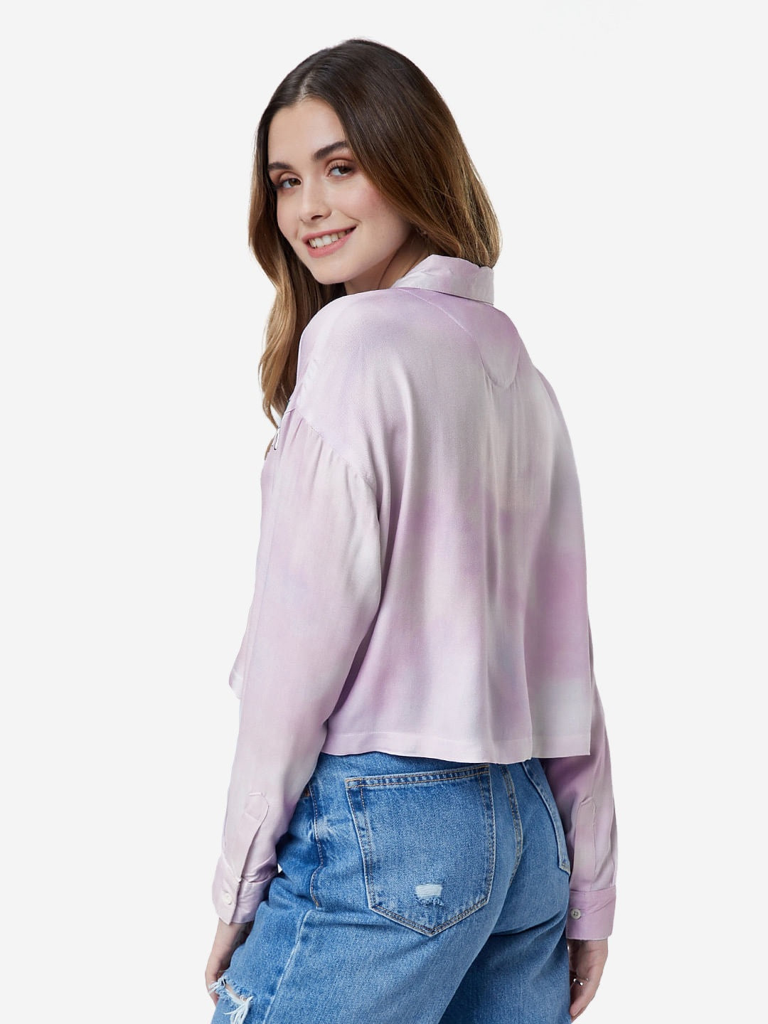 Stay Groovy Tie Dye Women Boxy Fit Shirts