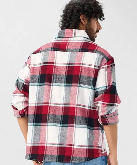 Patriotic Plaid Men's Flannel Shirt