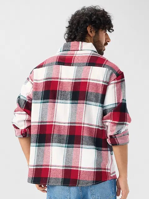 Patriotic Plaid Men's Flannel Shirt