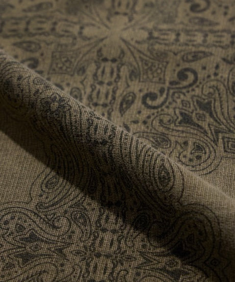 Hooded Olive Paisley Hooded T-Shirts