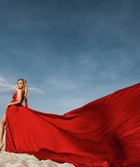 Red Flying Dress Flying Dress for Photoshoot Long Flying Dress