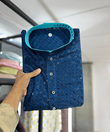 Cotton Rayon Kurta Pajama Set For Men's