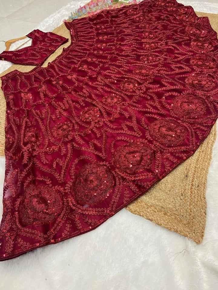 Stylish Wedding Lehenga Choli Bridesmaids With Glitter Dori Work , Ethnic Lehenga Choli 12-BS