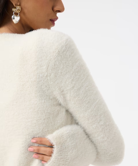 Fuzzy Cardigan Frost Women Knitted Sweaters