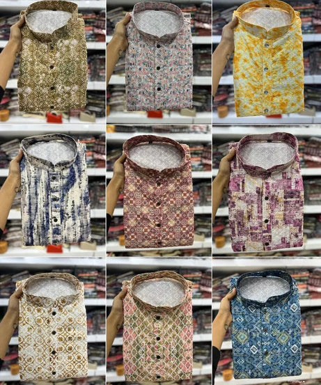 Men's FullStitched Heavy Rayon Schiffli Work Bollywood Kurta Pajama