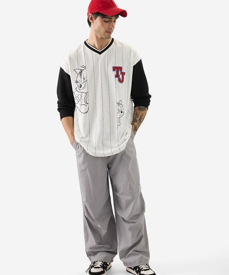 Tom & Jerry Striped Oversized Full Sleeve T-Shirts