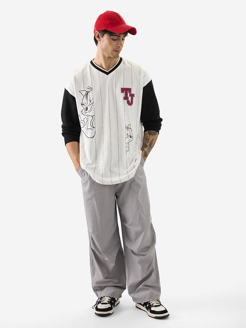Tom & Jerry Striped Oversized Full Sleeve T-Shirts