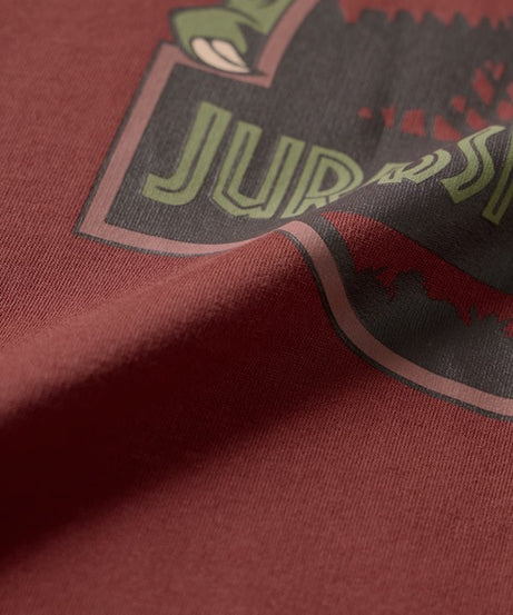 Jurassic Park Red Raptor Logo Oversized T-Shirts