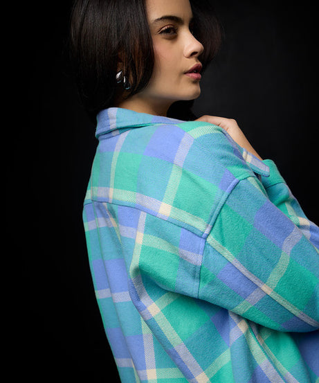 Flannel Shacket Grapemist Women Shackets