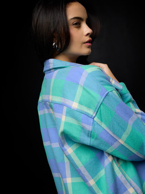 Flannel Shacket Grapemist Women Shackets