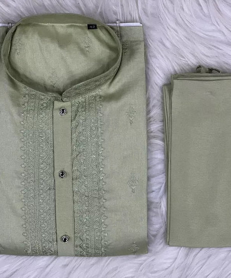 Heavy Super Silk Traditional Classic Kurta Pajama For Men's