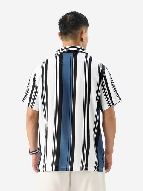 Stripes Malibu Blue Holiday Shirts